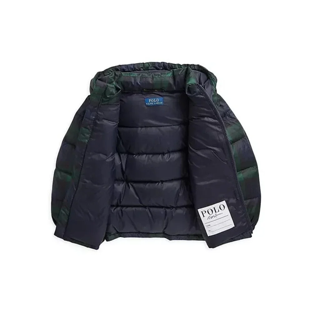 Polo Ralph Lauren Baby Boys Polo Bear Plaid Down Hooded Jacket Size 9 Months 9‎